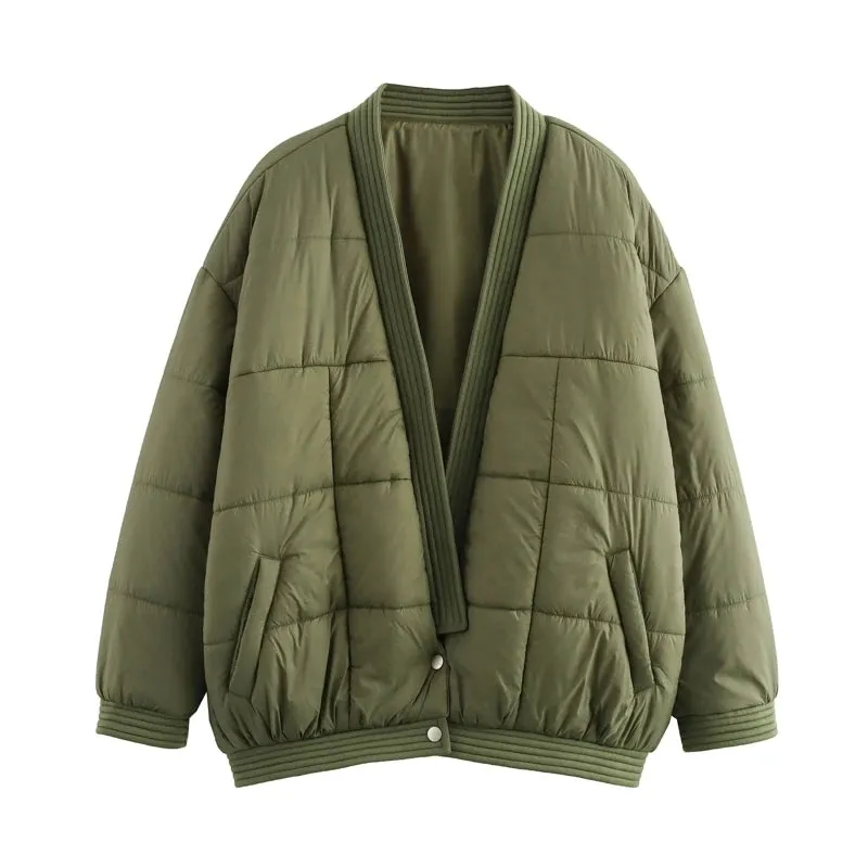 Oversized Quilted Bomber Jacket