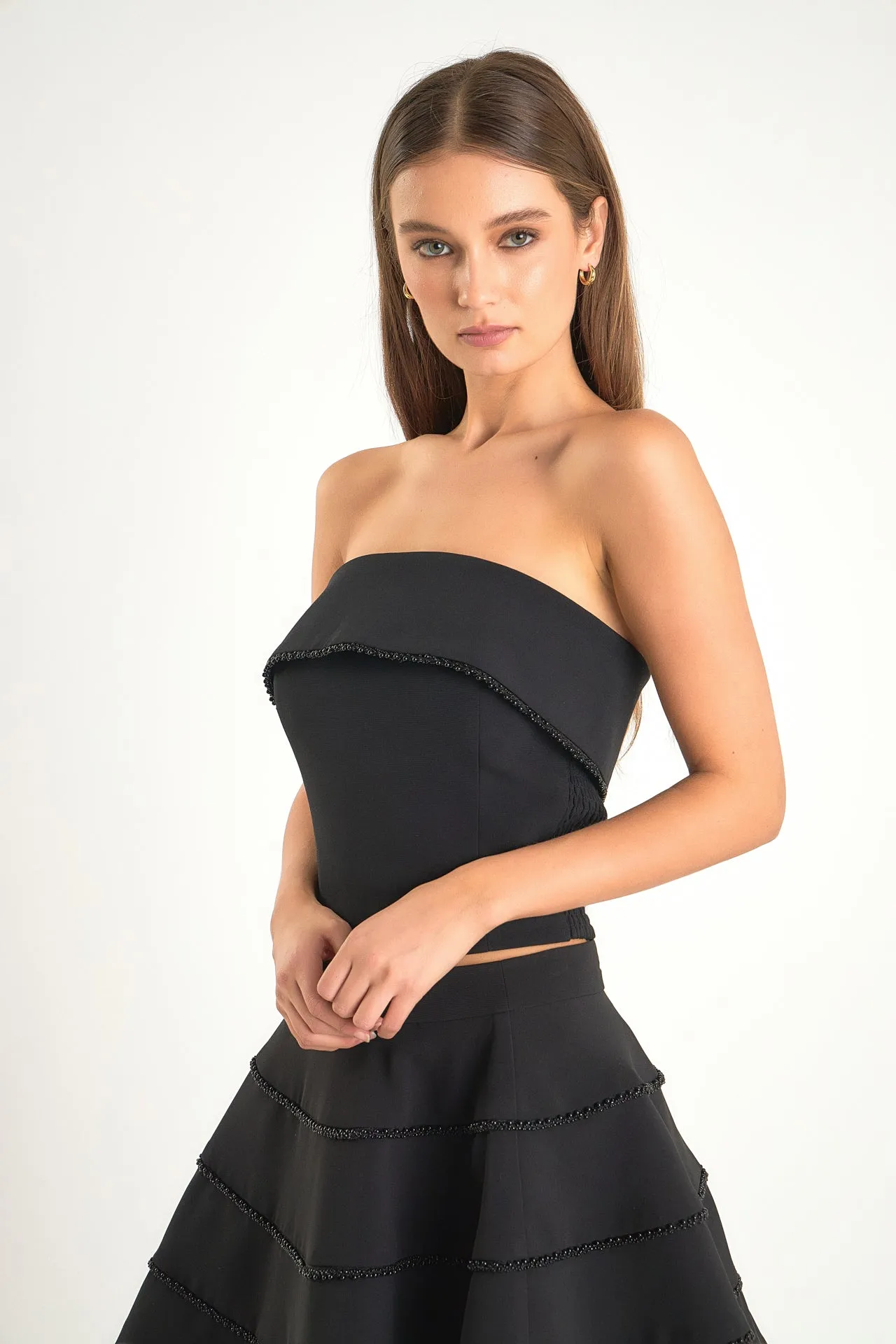 Pearl Trim Circle Skirt