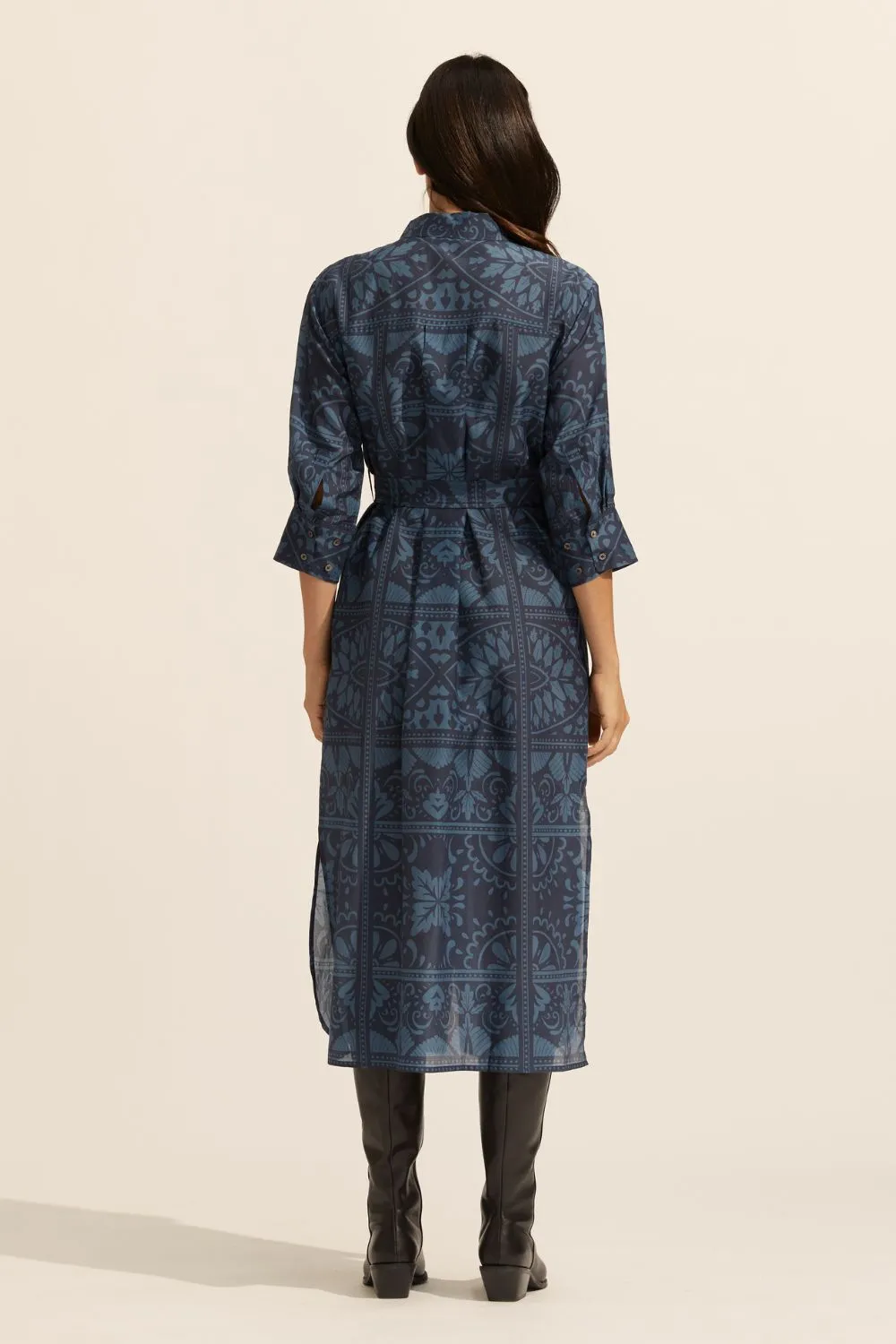 pinpoint dress - indigo mosaic