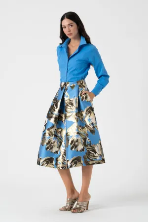 Pleated midi skirt
