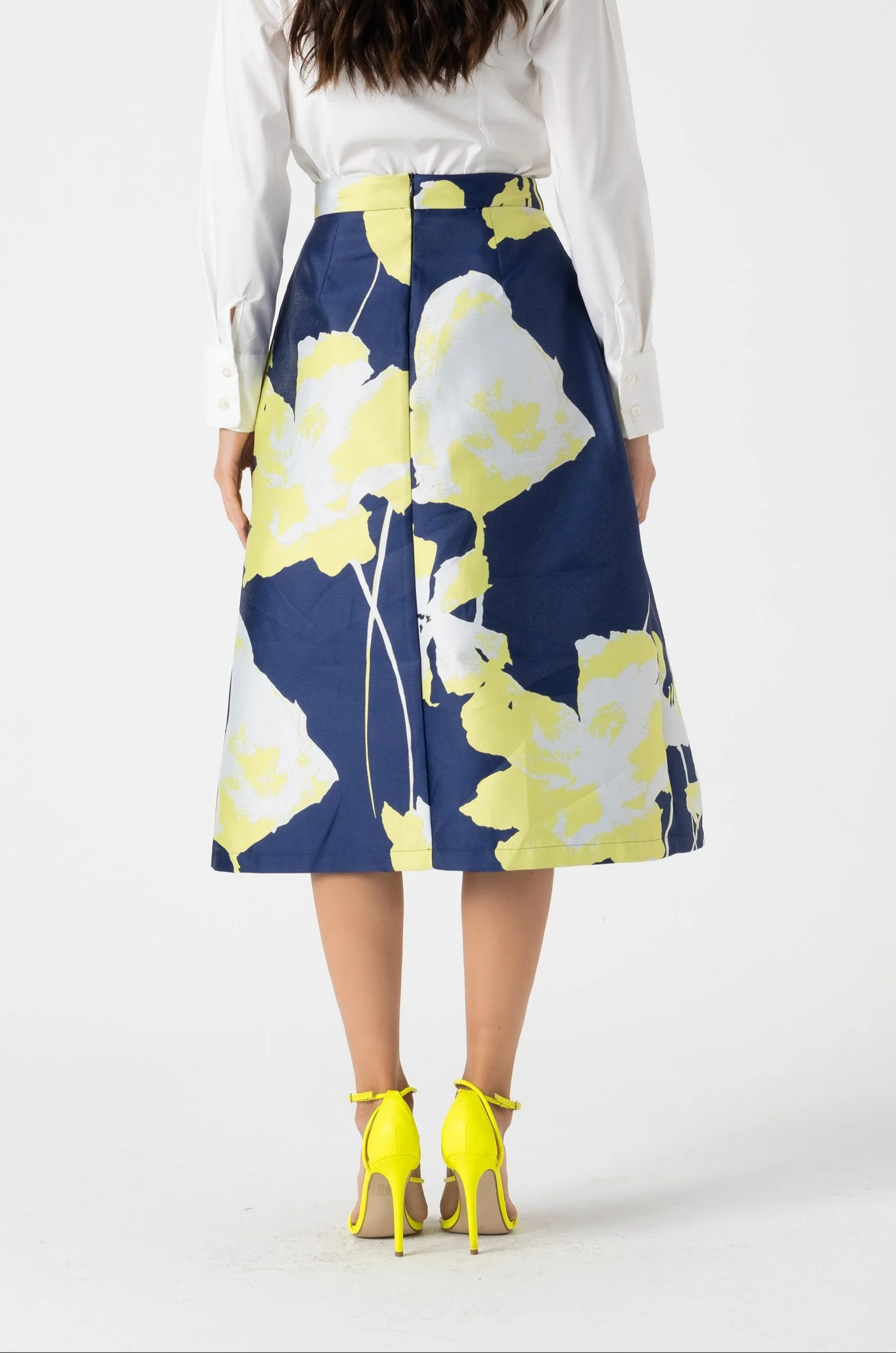 Pleated midi skirt