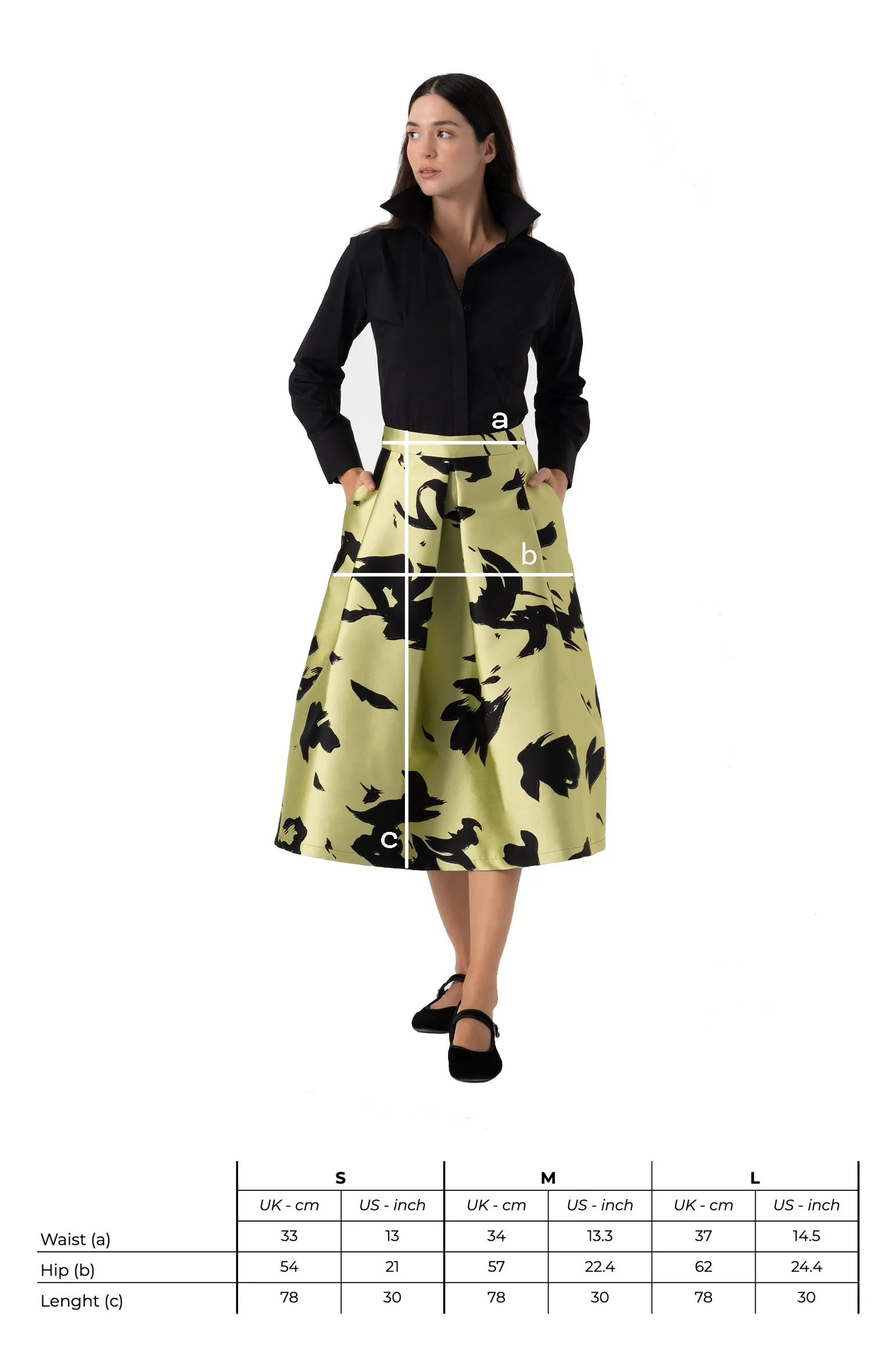 Pleated midi skirt