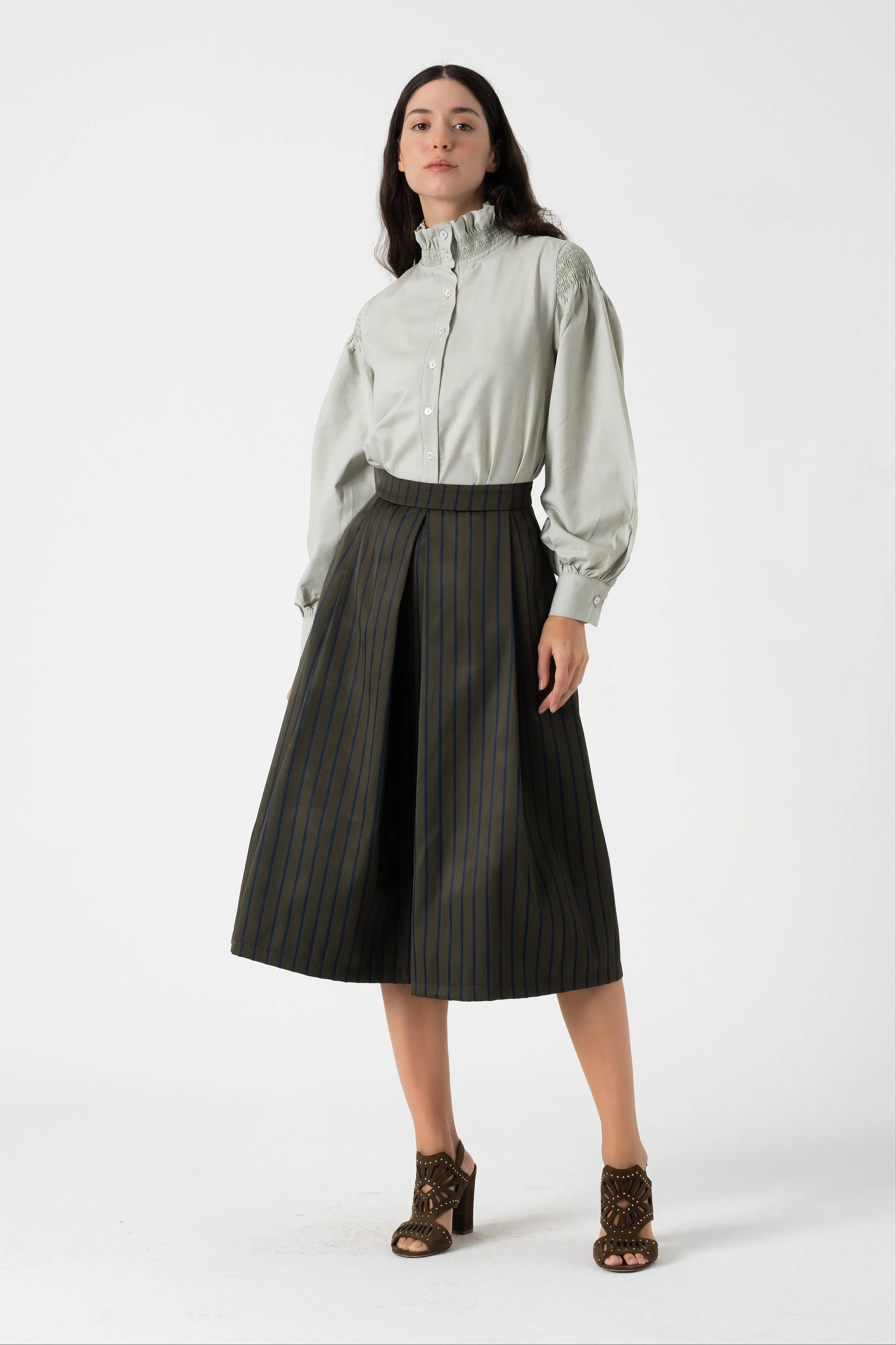 Pleated midi skirt