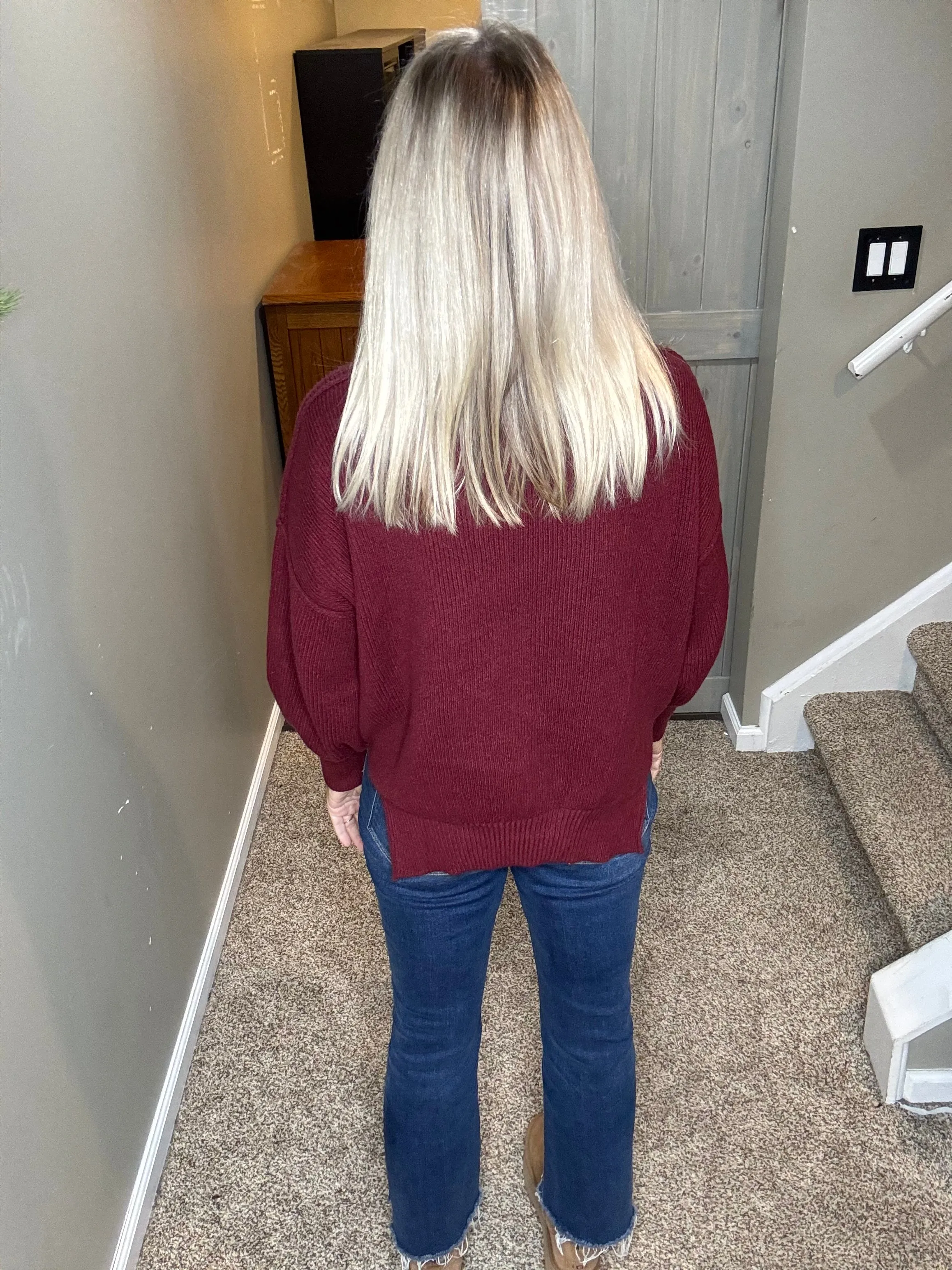 Ribbed Mock Neck Sweater