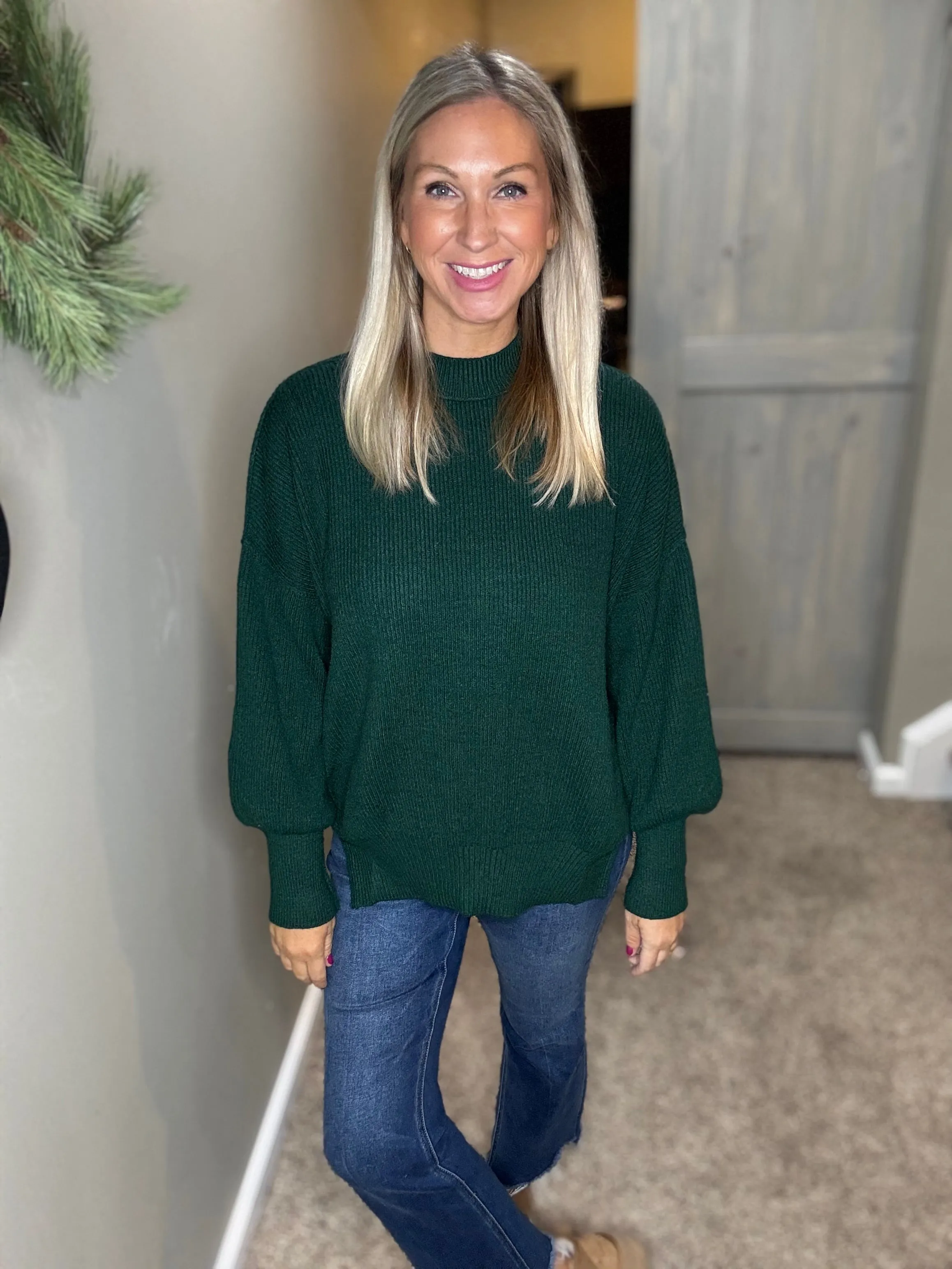 Ribbed Mock Neck Sweater