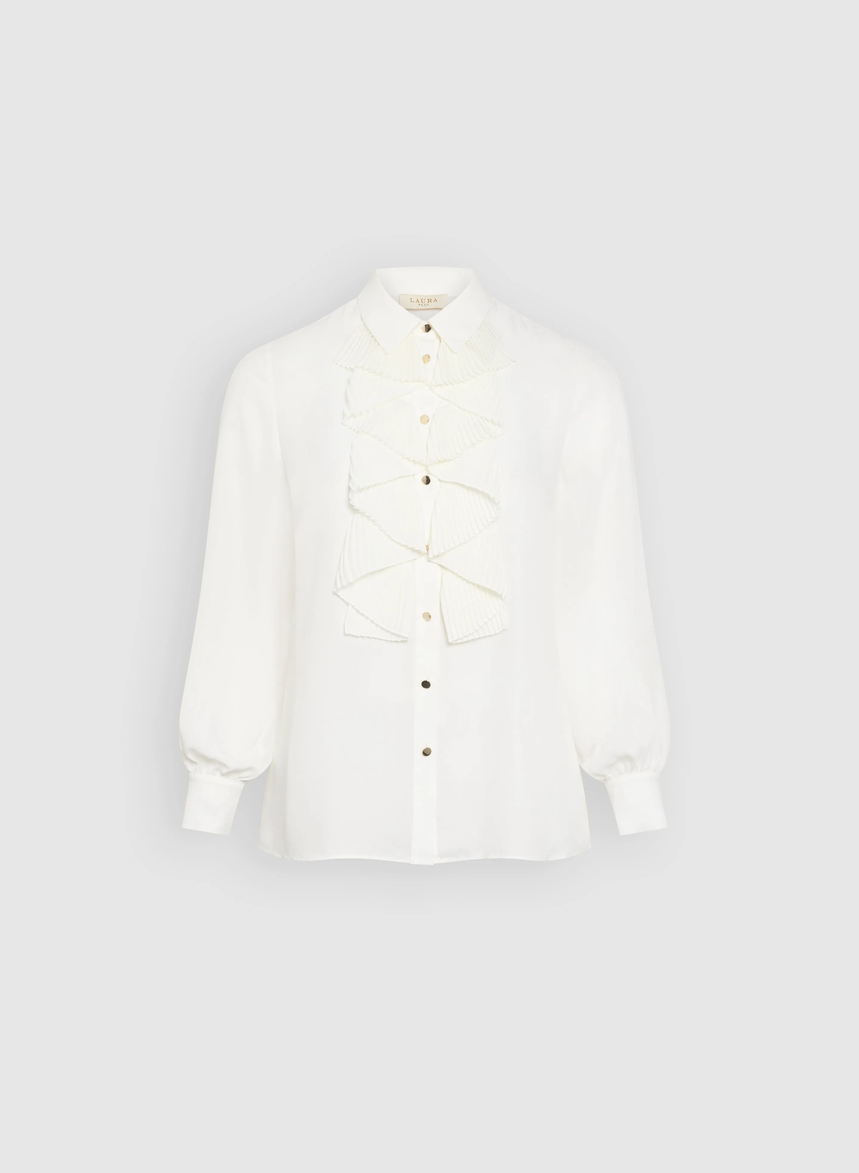 Ruffled Button-Down Blouse