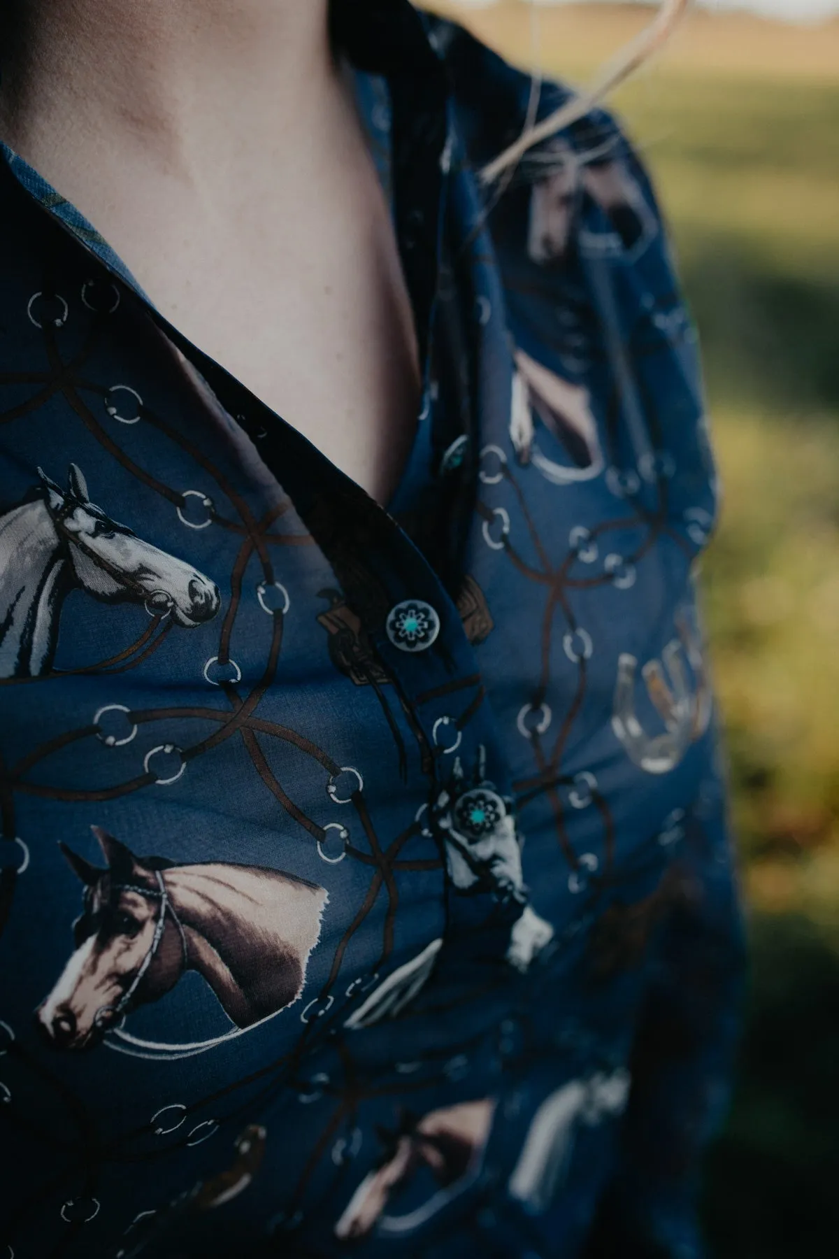 'Saratoga' Horse Blouse by Tasha Polizzi (S, L, XL ONLY)