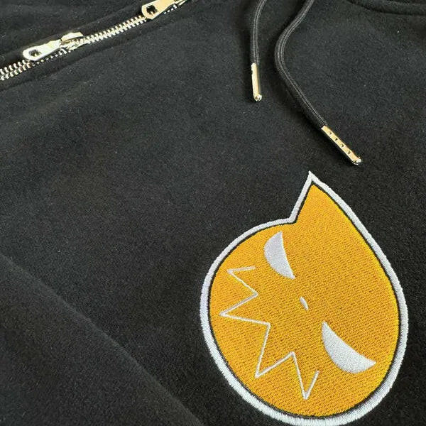 Stylish Soul Zip-Up Embroidered Hoodie