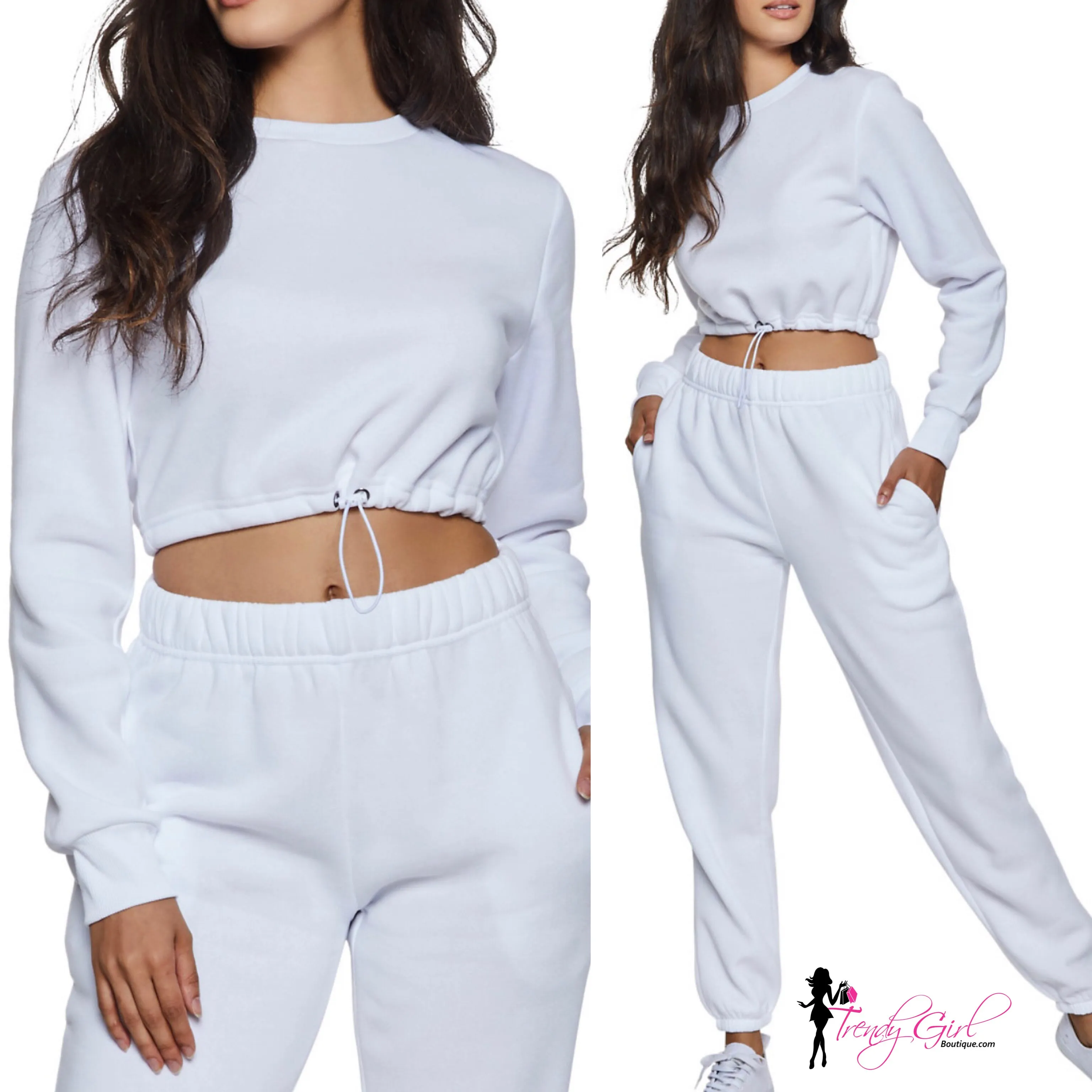 White jogger set