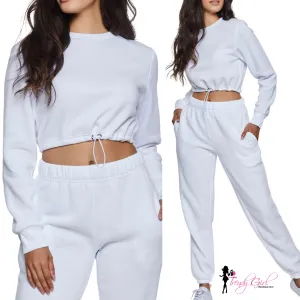 White jogger set